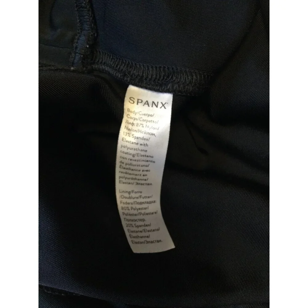 SPANX Womens Leggings Size XL Black Moto Shiny Stretchy Slimming